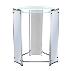 Вешало Прогресс №3-2 островной (с прозрачной полкой стекло 8 мм и зеркалами), Ясень Анкор светлый