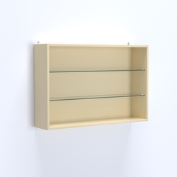 Витрина настенная №203-1Г открытая с двумя полками из стекла, Крем Вайс