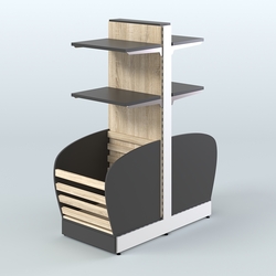 Низкий островной стеллаж средний для хлеба и выпечки СХОН-08, Черный + Дуб Сонома