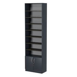 Стеллаж из ДСП с 8-ю полками 300x600 мм серии LEVEL-8 №5 (З/C - ДВП), Антрацит