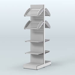 Высокий узкий островной стеллаж для хлеба и выпечки СХОВ-06, Серый