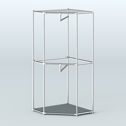 Угловой стеллаж Хром №6 с поручнями, Темно-Серый