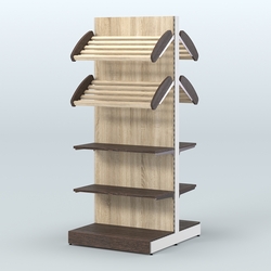 Высокий обзорный островной стеллаж для хлеба и выпечки СХОВ-05, Дуб Венге + Дуб Сонома