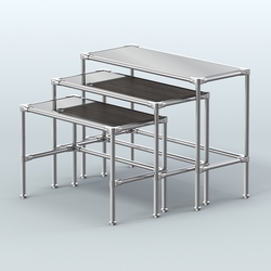 Комплект столов №1-5 с полками зеркало 4мм, Дуб Венге