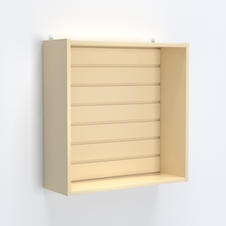 Витрина настенная №201-1В открытая с эконом панелью, Крем Вайс