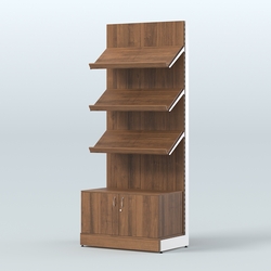 Стеллаж для хлеба и выпечки с тремя наклонными полками и накопителем Феникс №11, Орех