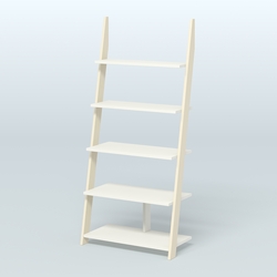 Торговая пристенная стойка ЛОФТ с пятью полками №1-950, Крем Вайс + Белый