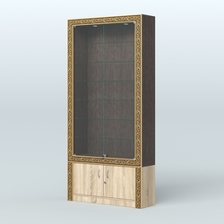 Витрина закрытая с декором №ВБА-31, Дуб Венге + Дуб Сонома