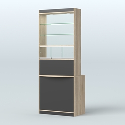 Высокая витрина-прилавок Эконом №3В, Дуб Сонома + Черный