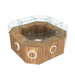 Торговый квадратный островок с накладками серии КРУГ №5 (7,62 кв.м), Дуб Канзас коричневый