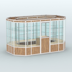 Павильон из профиля островной №5а, Дуб Канзас коричневый