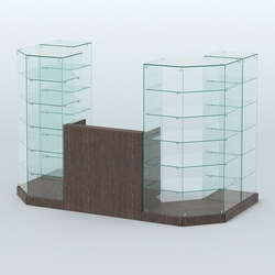 Торговый стеклянный павильон Абсолют №8 (открытый) (3 кв.м), Дуб Венге