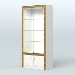 Витрина с декором и тумбой №ВБА-1С, Белый