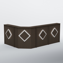 Ресепшен угловой большой РОМБ №4, Дуб Венге