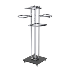 Торговое хромированное вешало с разноуровневыми поручнями СЕКТОР №1-1, Черный