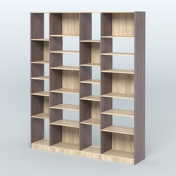 Стеллаж из ДСП серии ЛОФТ №15-2 с полками ДСП, Ясень Анкор темный и Дуб Сонома