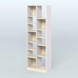 Стеллаж из ДСП серии ЛОФТ №8-2 с полками ДСП, Ясень Анкор светлый и Крем Вайс