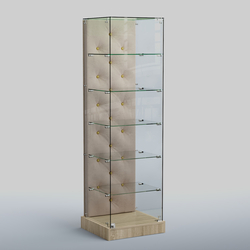 Низкая стеклянная витрина КАПИТОНЕ №501-ХП, Дуб сонома + 02 Beige