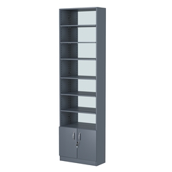 Стеллаж из ДСП с 6-ю полками 250x600 мм серии LEVEL-6 №4-2 (З/C - ЗЕРКАЛО), Темно-Серый