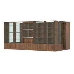 Пристенный торговый павильон из ДСП СЭСП №14 (10, 8 кв.м), Орех