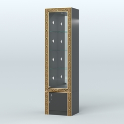 Витрина с декором и диодной подсветкой №ВБА-4С, Черный