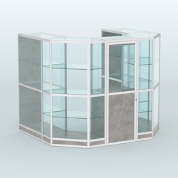 Павильон из профиля пристенный №3г ( 4,32 кв. м), Бетон Чикаго светло-серый F186 ST9