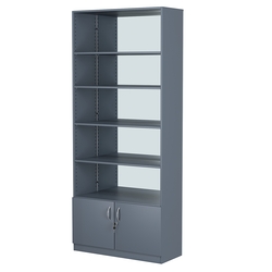 Стеллаж из ДСП с 4-мя полками 350x900 мм серии LEVEL-4 №13-2 (З/C - ЗЕРКАЛО), Темно-Серый