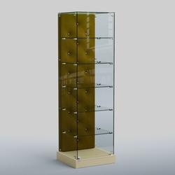 Низкая стеклянная витрина КАПИТОНЕ №501-ХП, Крем Вайс + 09 Olive