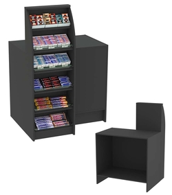 Торговый кассовый прилавок с высоким модулем для импульсных покупок Импульс №2-1-450, Черный