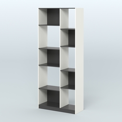 Стеллаж из ДСП серии ЛОФТ №9-1, Белый и Черный