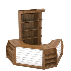 Комплект кассовой зоны со скосами и стеллажами под конфеты и орехи малый №1-1, Орех