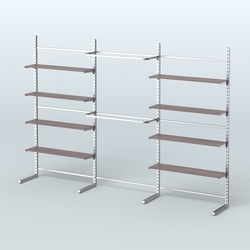 Системы ЭЛЕГАНТ пристенные с полками ДСП и стяжками №5 (3600мм), Ясень Анкор темный