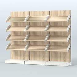 Стеллаж для хлеба и выпечки трехсекционный Феникс №8, Белый + Дуб Сонома