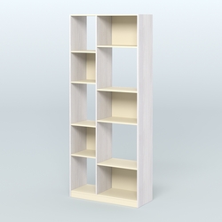 Стеллаж из ДСП серии ЛОФТ №9-1 (зеркальное отражение - Z), Ясень Анкор светлый и Крем Вайс