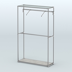 Торговая система ХРОМ без ДСП 1200 мм с поручнями №4, Метрополитан Грей