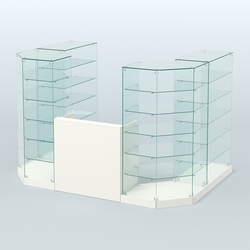 Торговый стеклянный павильон Абсолют №2 (открытый) (4.13 кв.м), Белый