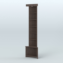 Витрина открытая для чая и кофе угловая №3 (внешний угол), Дуб Венге