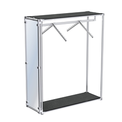 Хромированный стенд островной, торец-зеркало ZTD-12 №1-3 с полками ДСП 16 мм, Антрацит