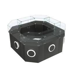 Торговый квадратный островок с накладками серии КРУГ №5 (7,62 кв.м), Черный