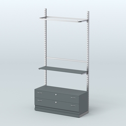 Система ЭЛЕГАНТ №5 без ДСП с тумбой T12 (1200 мм), Темно-Серый