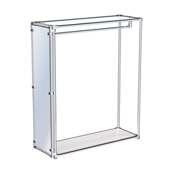 Хромированное вешало с зеркальным торцом ZTD-10 №1-1 с полкой стекло 6 мм, Ясень Анкор светлый