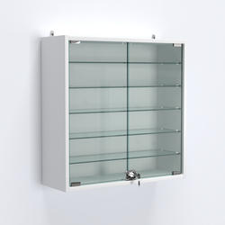 Витрина настенная №201-5А с пятью прозрачными полками, Белый