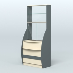 Витрина БРИЗ №5 с окном выдачи, Темно-серый и Крем Вайс U2601-U2236