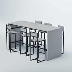 Комплект барный стол "Кофе-брейк" №4 и стулья, Серый