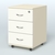 Тумба мобильная с 3 ящиками и замком Индиго Вуд, цвет дуб светлый + белый Крем Вайс + Белый