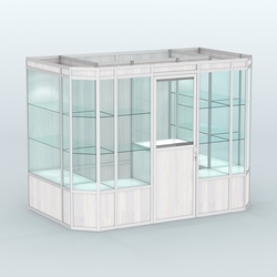 Павильон из профиля пристенный №10а (4,05 кв.м), Ясень Анкор светлый