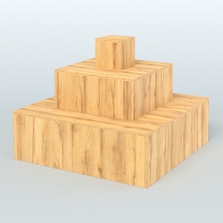 Островок-пирамида квадратный для торговых центров №1, Дуб Золотистый