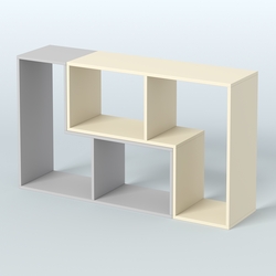 Торговый стеллаж Лофт №1 малый двухмодульный, Серый + Крем Вайс