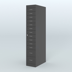 Рецептурный шкаф для аптек METACASE №1 глубиной 800 мм (13 ящиков), Черный