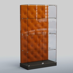 Низкая стеклянная витрина КАПИТОНЕ №5-ХП, Черный + 08 Mustard